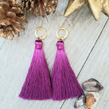 Magenta Tassel Earrings