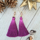 Magenta Tassel Earrings