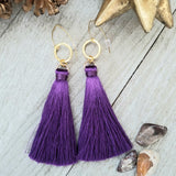 Purple Tassel Earrings
