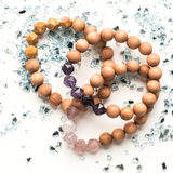 Honey Brown Sandalwood With Blue Morganite