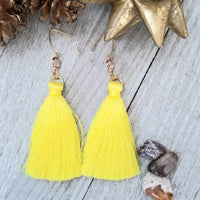 Yellow Tassel Earrings