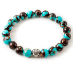 Turquoise Bronzite with Silver Pewter Accent