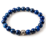 Blue Lapis Lazuli with Silver Pewter Accent