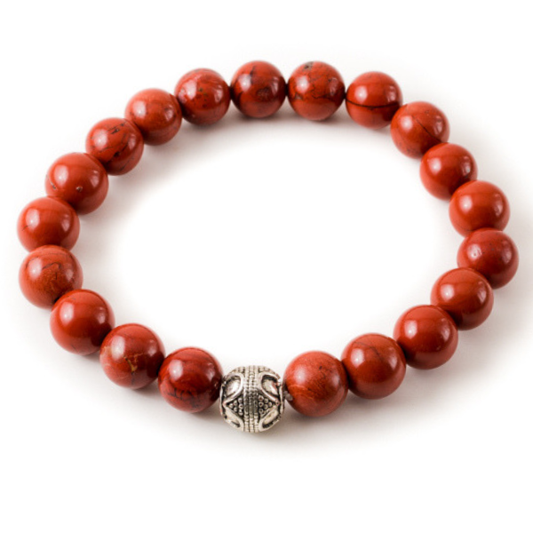Red Jasper with Silver Pewter Accent