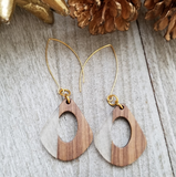 Clear Wood and Resin Keyhole Earrings