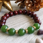 Red Sandalwood With Green Jade